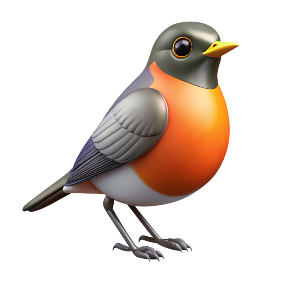 impressive abstract A perched American robin high resolution png