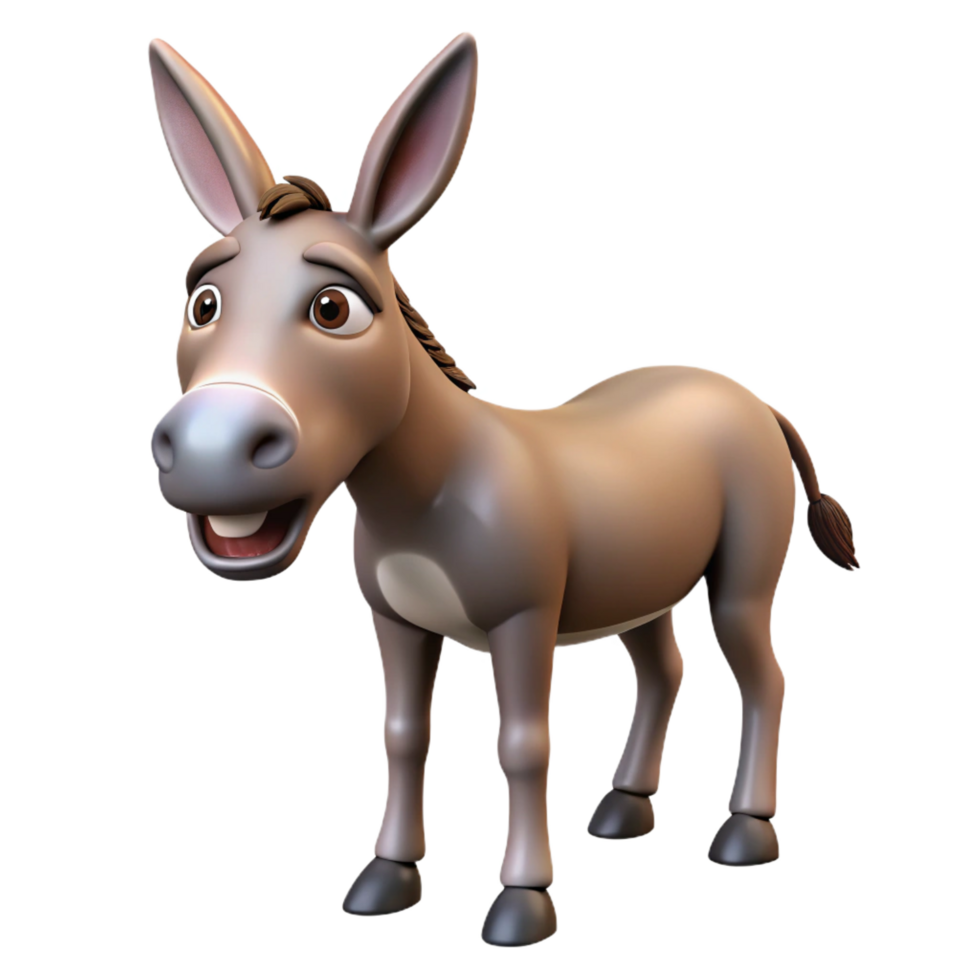 vibrant classic A braying donkey high resolution png