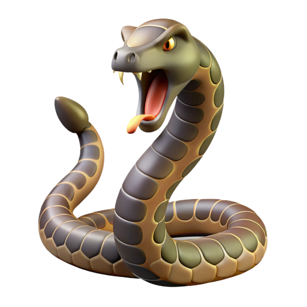 stunning artistic A hissing rattlesnake, tail rattling detailed png