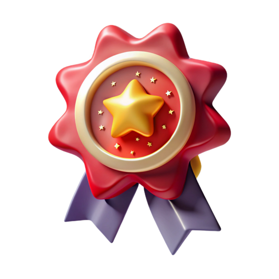 beautiful creative Red Award Ribbon with Gold Trim Cutout png