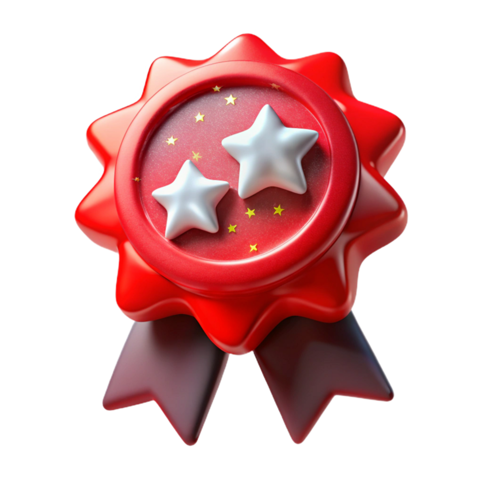 serene abstract Red Award Ribbon with Gold Trim Cutout authentic png