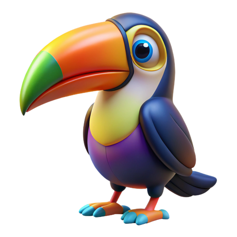 magnificent abstract A colorful toucan, with a large beak professional png