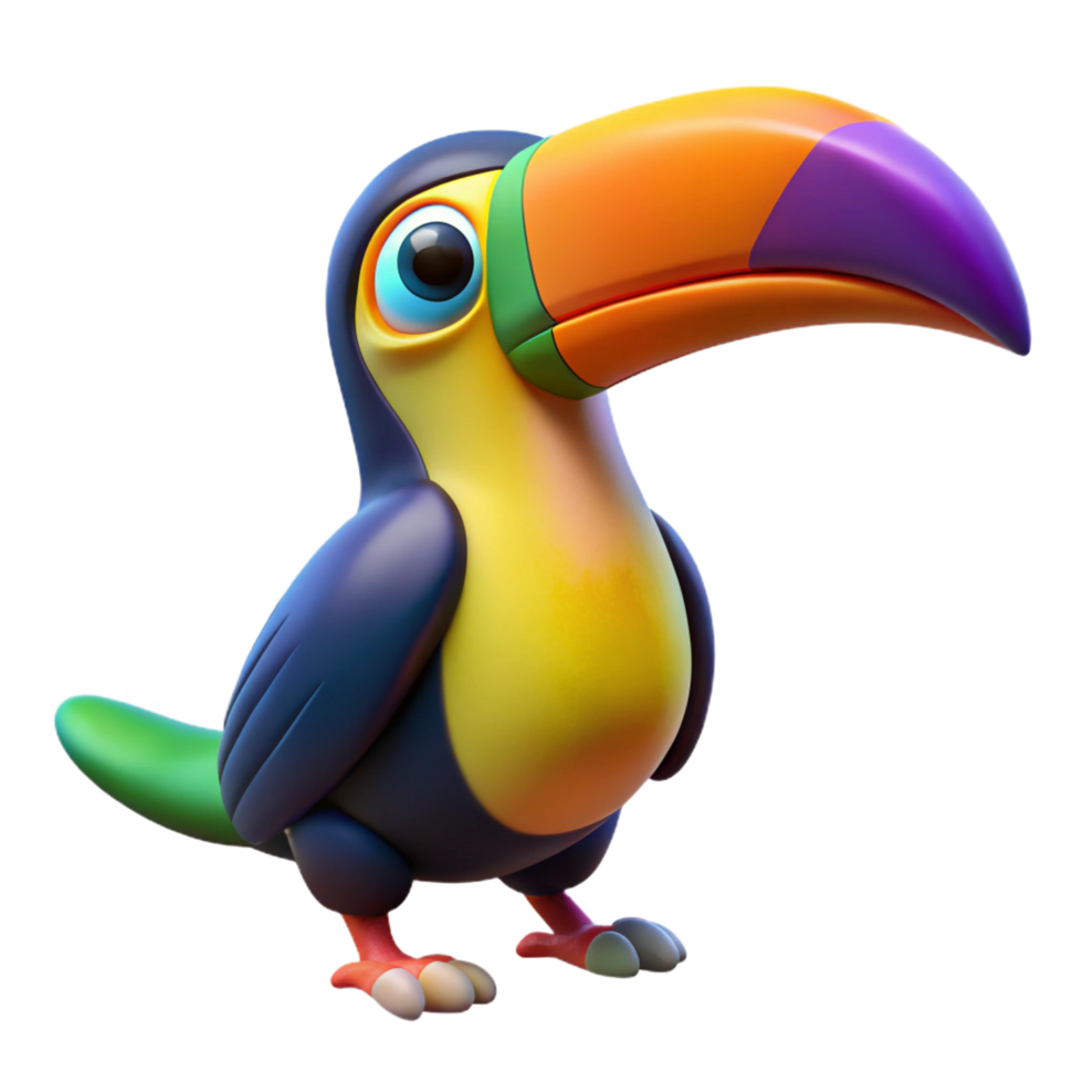 beautiful artistic A colorful toucan, with a large beak premium png