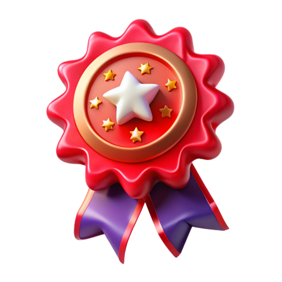 vibrant contemporary Red Award Ribbon with Gold Trim Cutout exclusive png