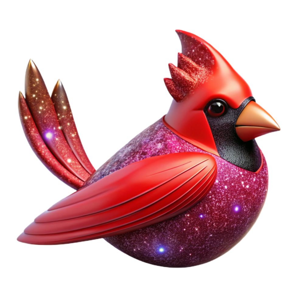 magnificent modern Red Cardinal Bird Side View Isolated Element professional png