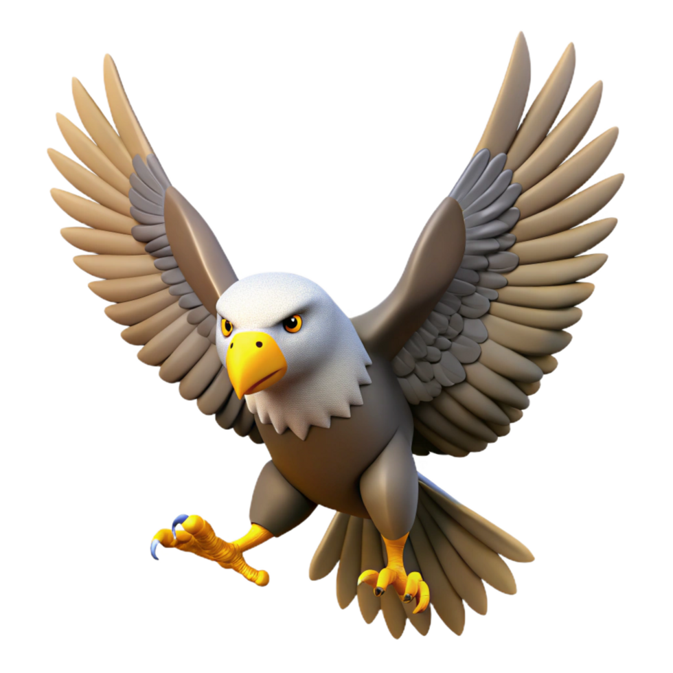vibrant creative A flying eagle, wings spread wide high resolution png