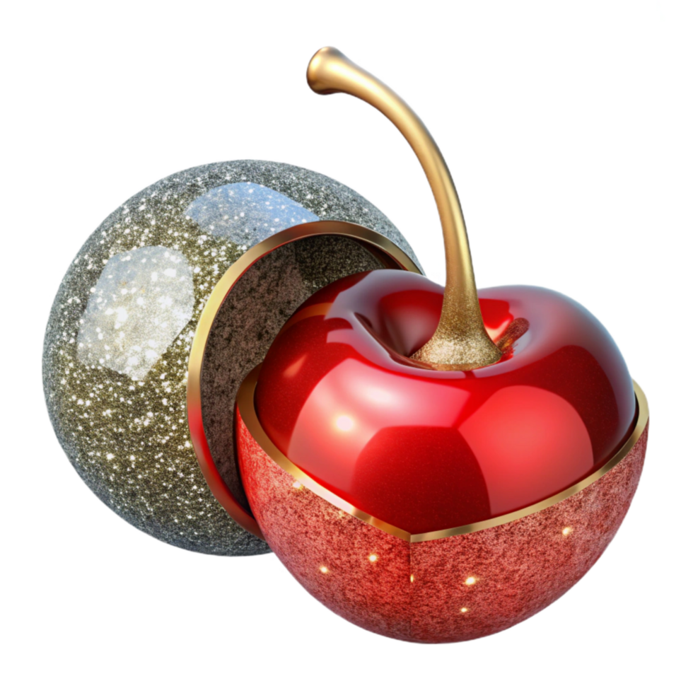 stunning modern Red Cherry Whole Fruit Cutout premium png