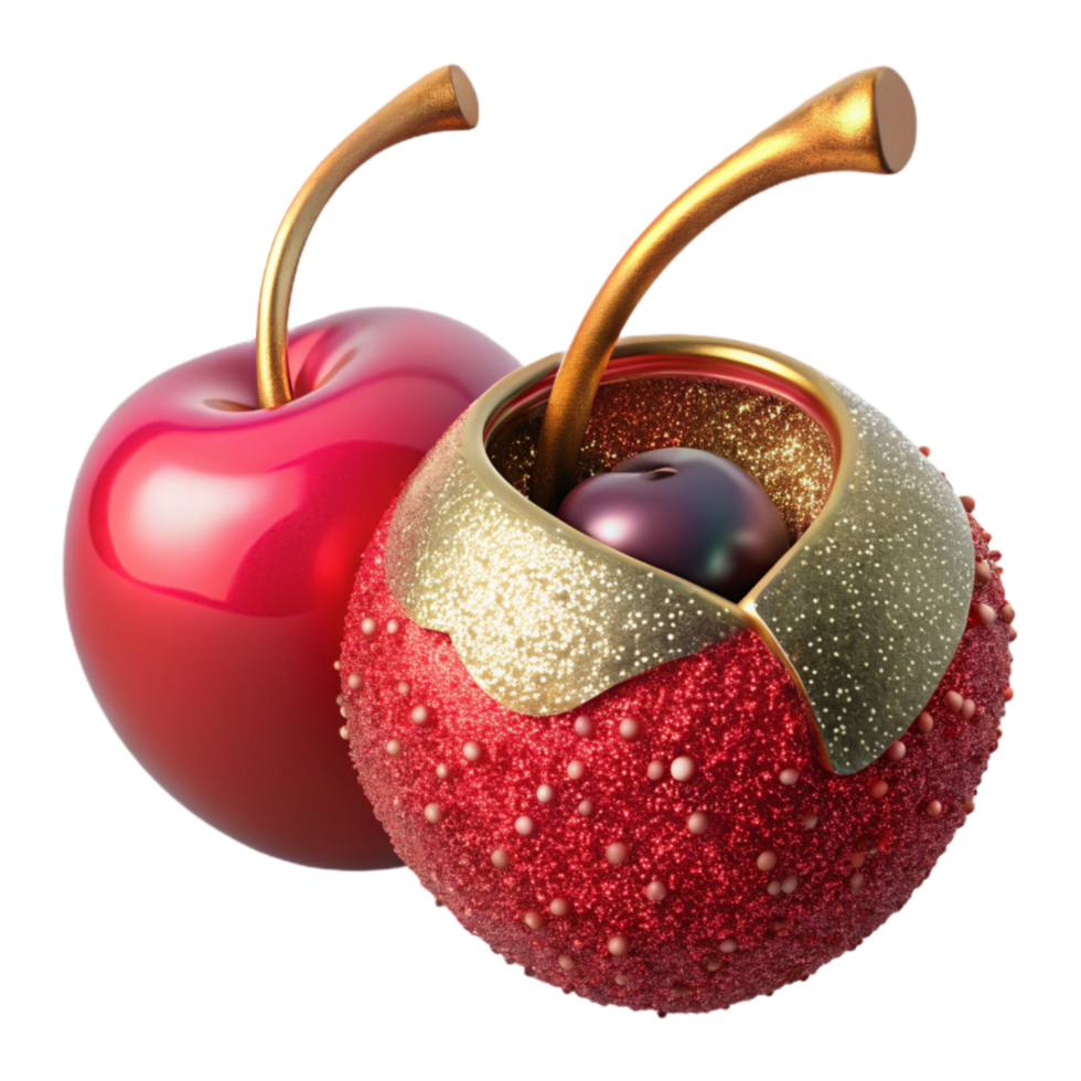 impressive artistic Red Cherry Whole Fruit Cutout authentic png
