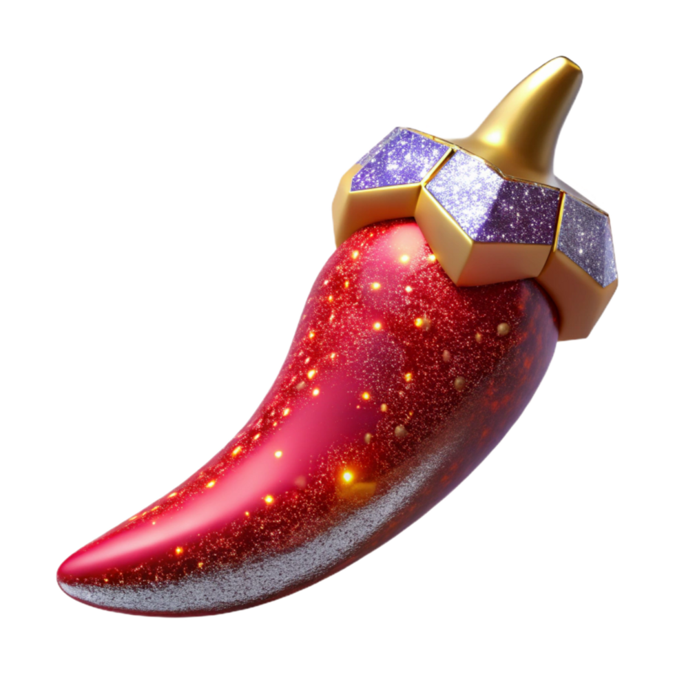 elegant abstract Red Chili Pepper Side View Element professional png