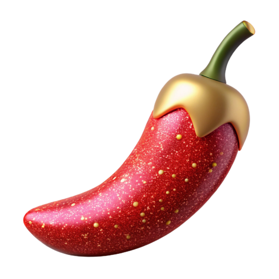 impressive vintage Red Chili Pepper with Stem Cutout Element original png