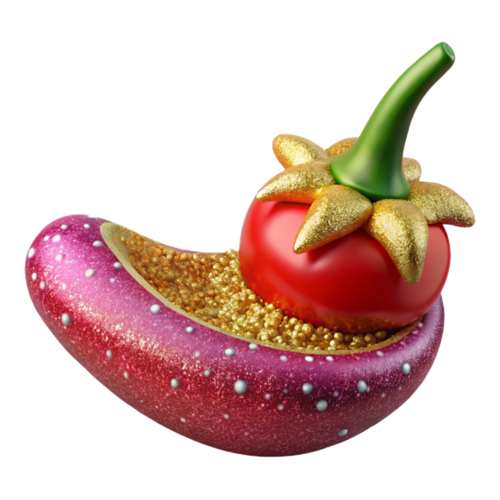vibrant rustic Red Chili Pepper Whole and Sliced Cutout exclusive png
