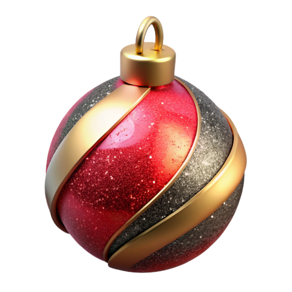 dramatic traditional Red Christmas Ornament Angled View Isolated Element original png