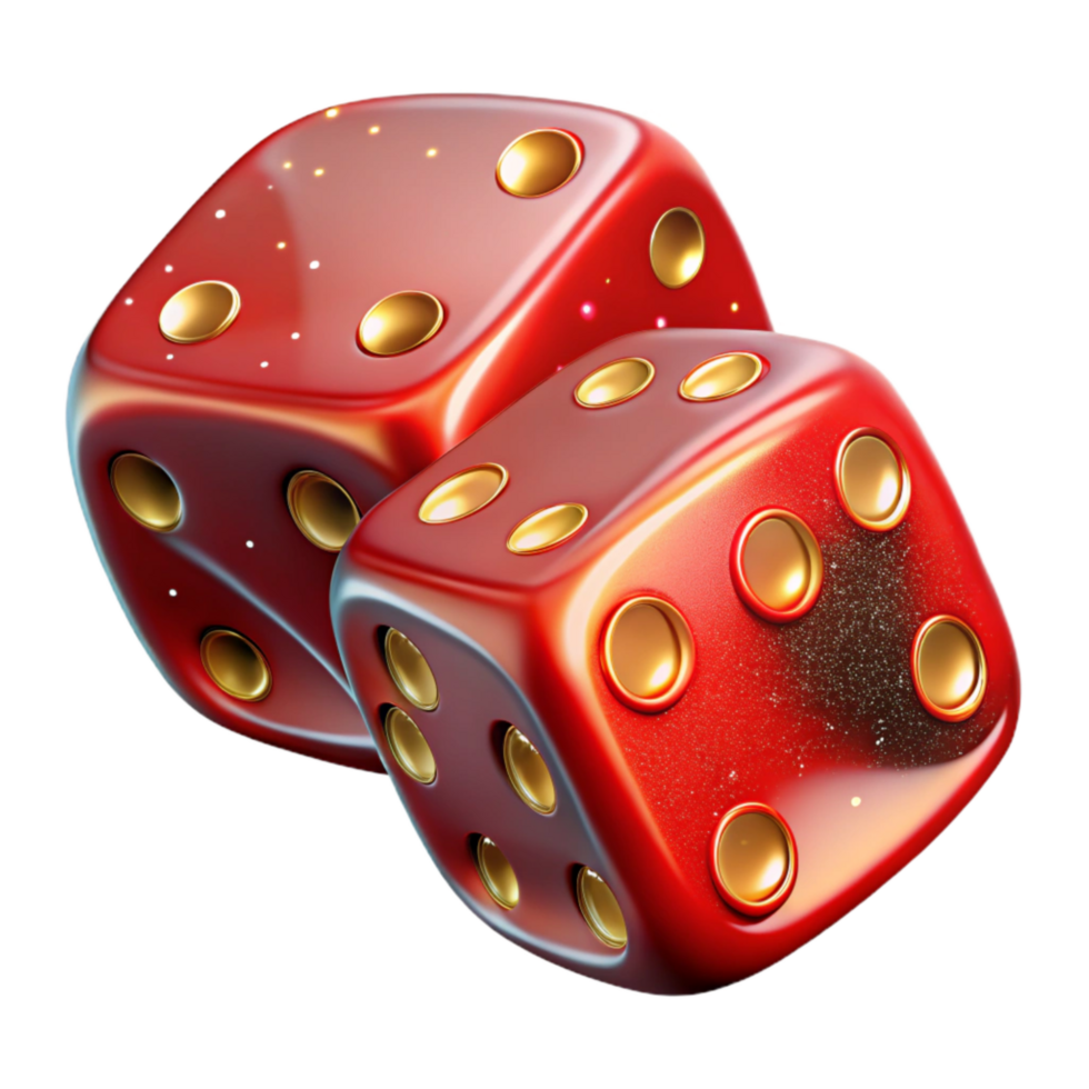 impressive modern Red Dice Showing Double Sixes Transparent Background professional png