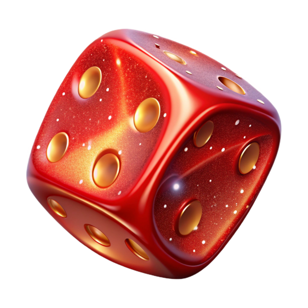 impressive modern Red Dice Mid Roll Cutout Transparent Background genuine png
