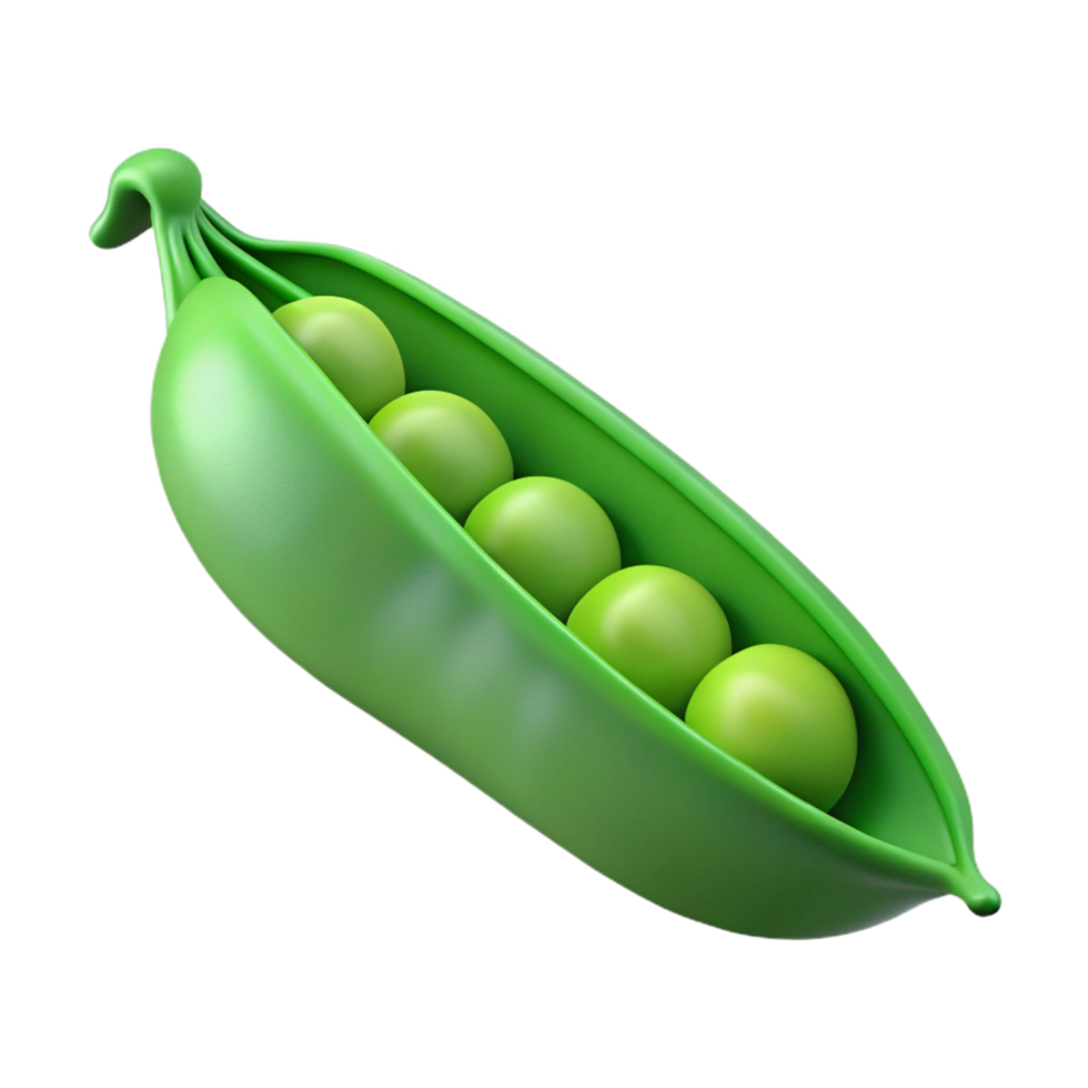 serene rustic Green pea pod, open detailed png