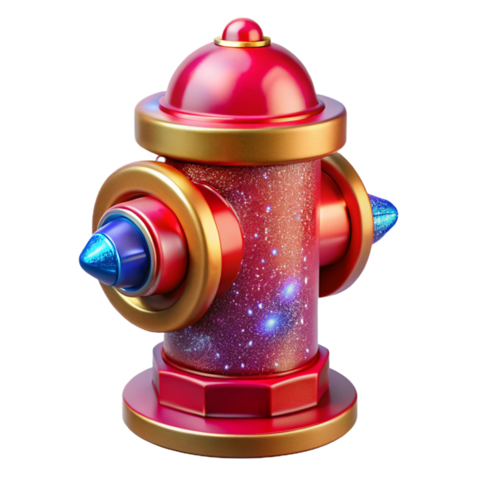 vibrant artistic Red Fire Hydrant Sidewalk Perspective Isolated Element professional png