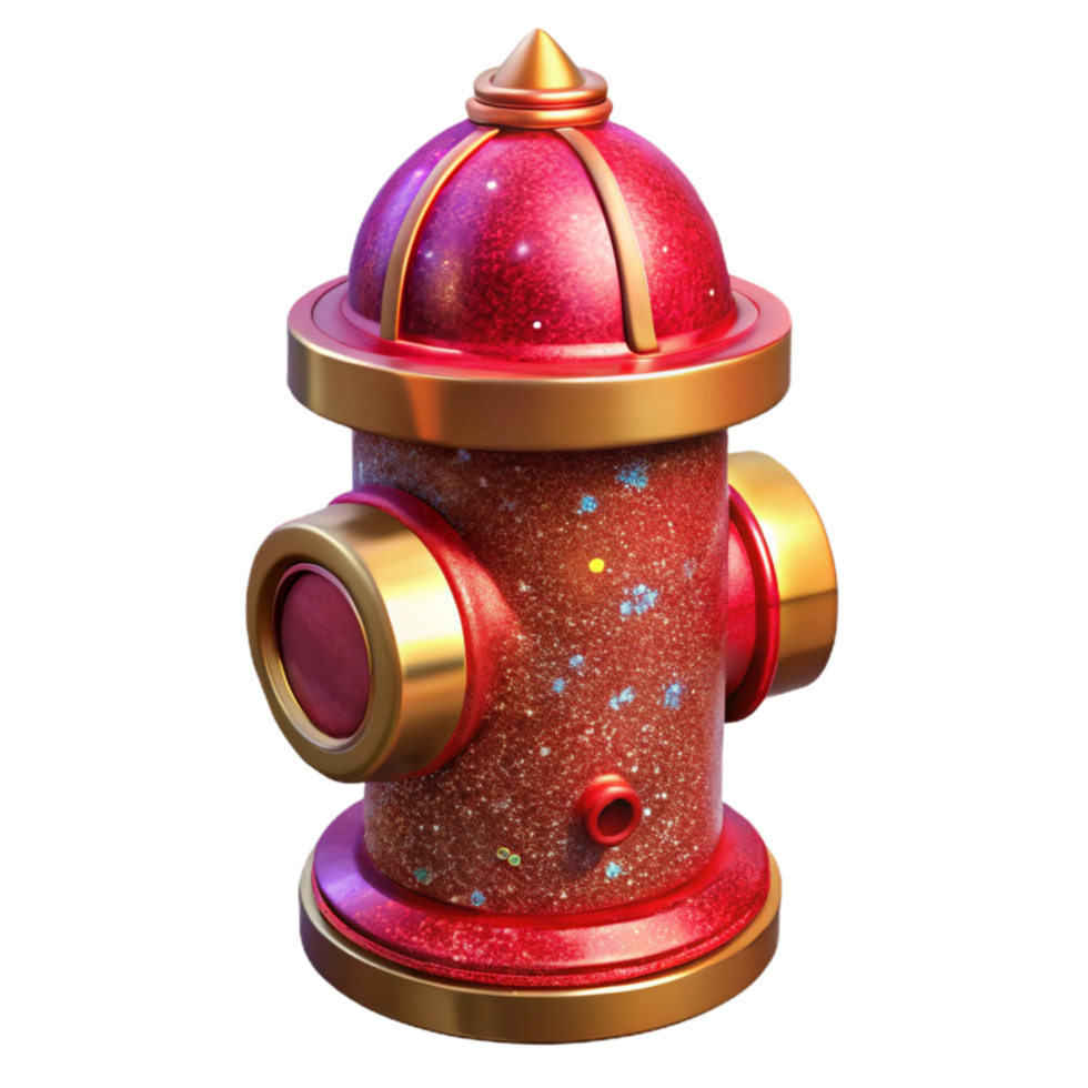 extraordinary creative Red Fire Hydrant Sidewalk Perspective Isolated Element detailed png