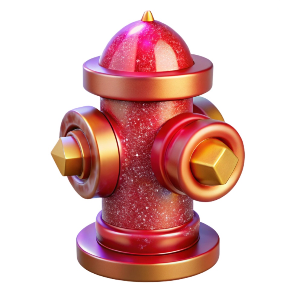 extraordinary artistic Red Fire Hydrant Sidewalk Perspective Isolated Element authentic png