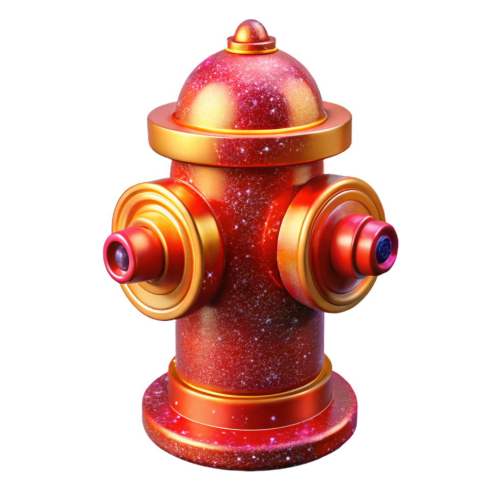 extraordinary vintage Red Fire Hydrant Sidewalk Perspective Isolated Element authentic png