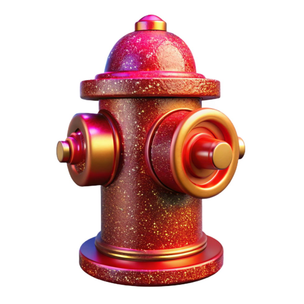 impressive classic Red Fire Hydrant Sidewalk Perspective Isolated Element premium png
