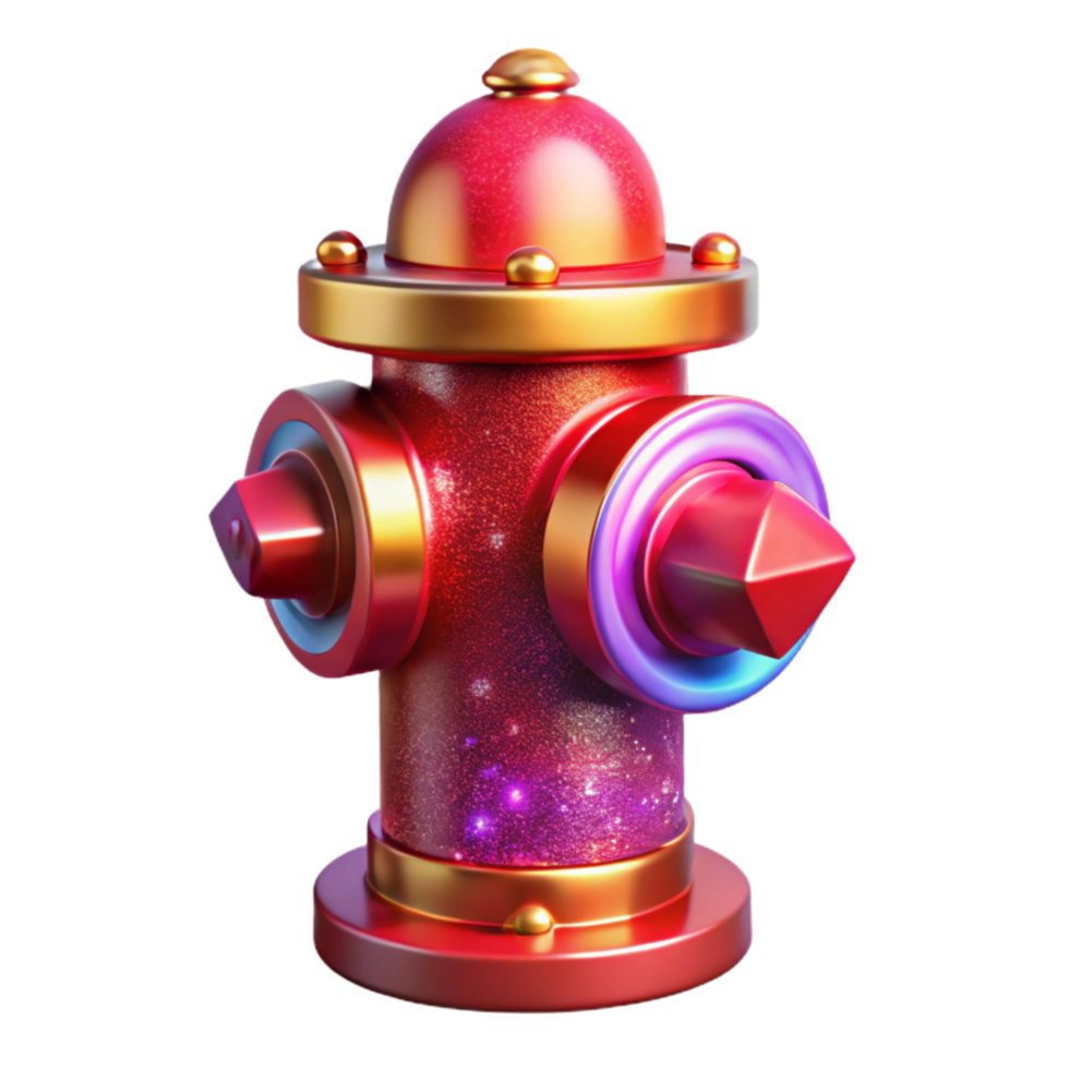 extraordinary minimalist Red Fire Hydrant Sidewalk Perspective Isolated Element authentic png