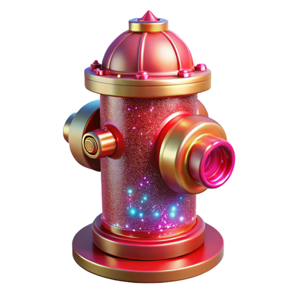 impressive minimalist Red Fire Hydrant Sidewalk Perspective Isolated Element premium png