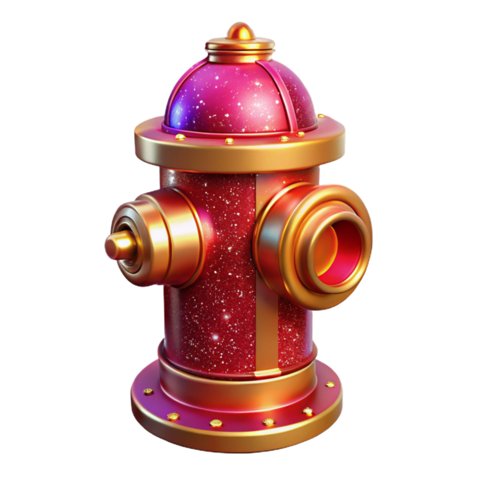 beautiful minimalist Red Fire Hydrant Sidewalk Perspective Isolated Element authentic png