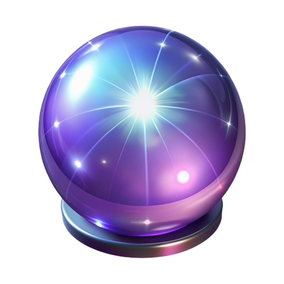 extraordinary traditional A sparkling crystal ball radiating magical energy, professional png