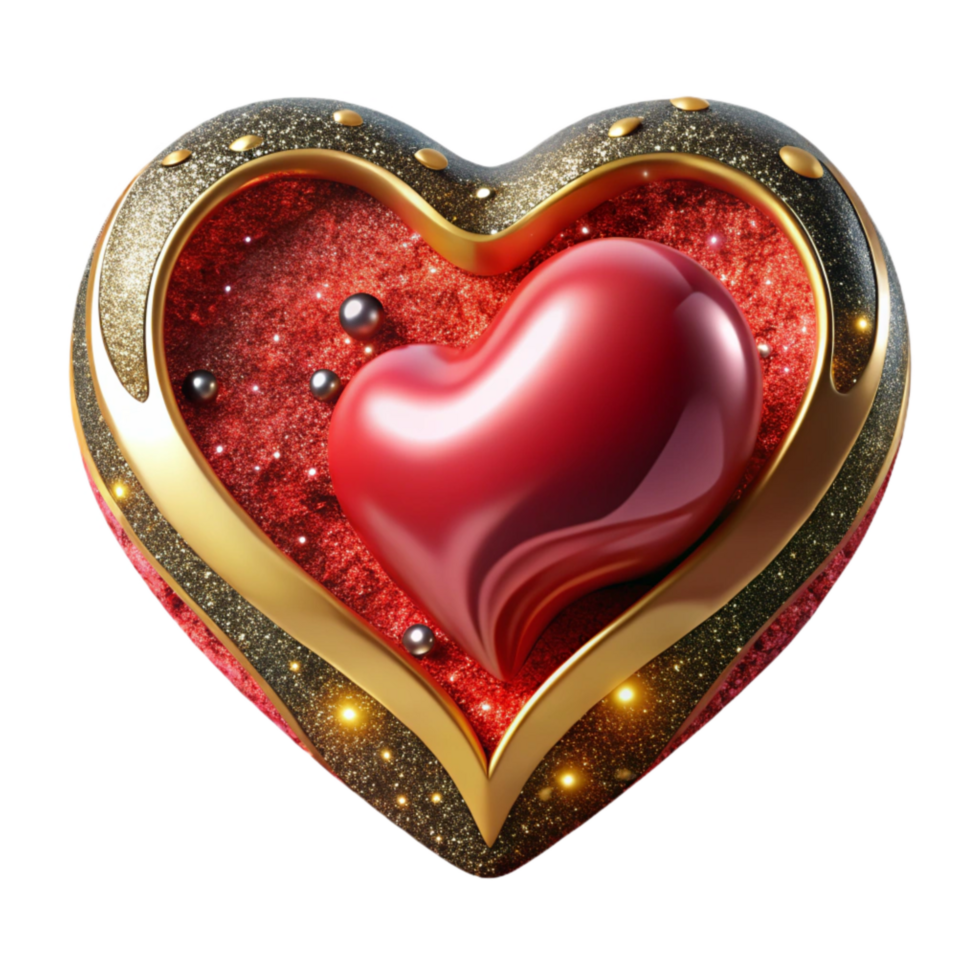 vibrant minimalist Red Heart Shape Cutout detailed png