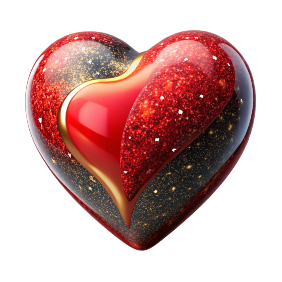 magnificent modern Red Heart Shape Isolated on Transparent Background authentic png