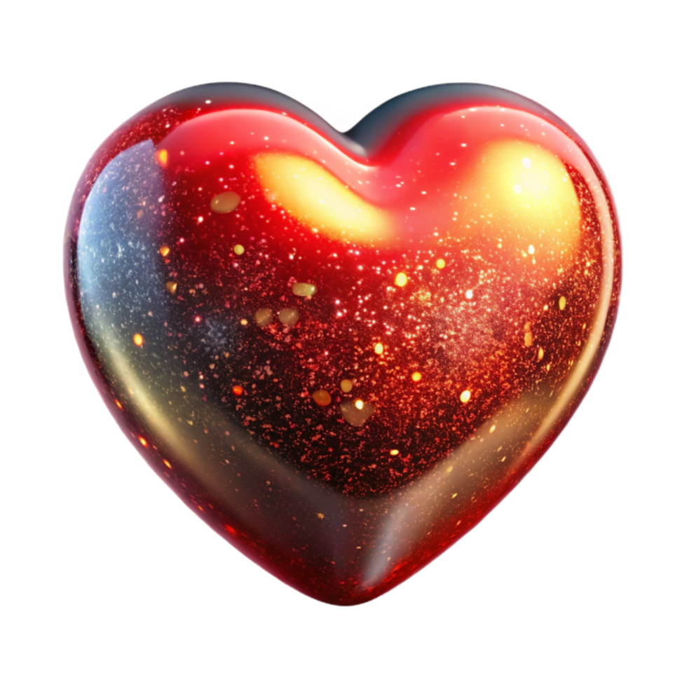 impressive modern Red Heart Shape Isolated on Transparent Background high quality png