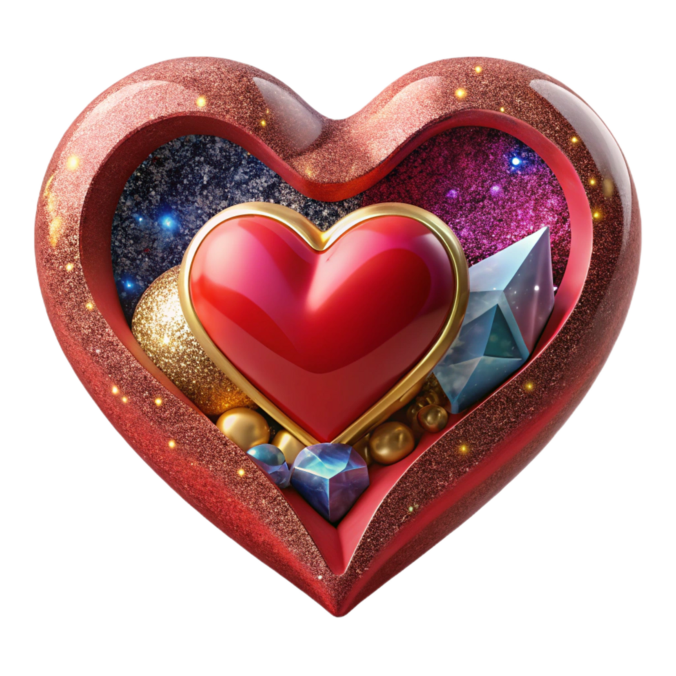 serene classic Red Heart Shape Cutout high quality png