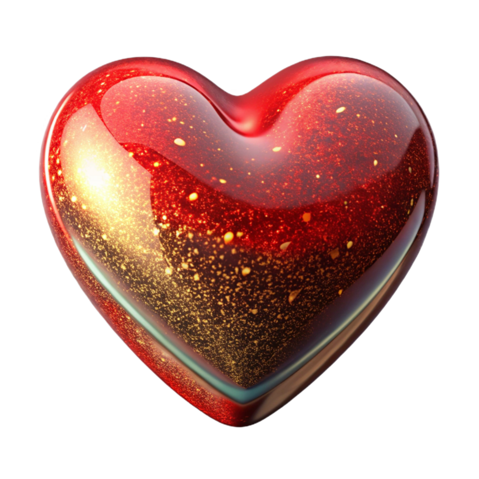 beautiful minimalist Red Heart Shape Isolated on Transparent Background high resolution png