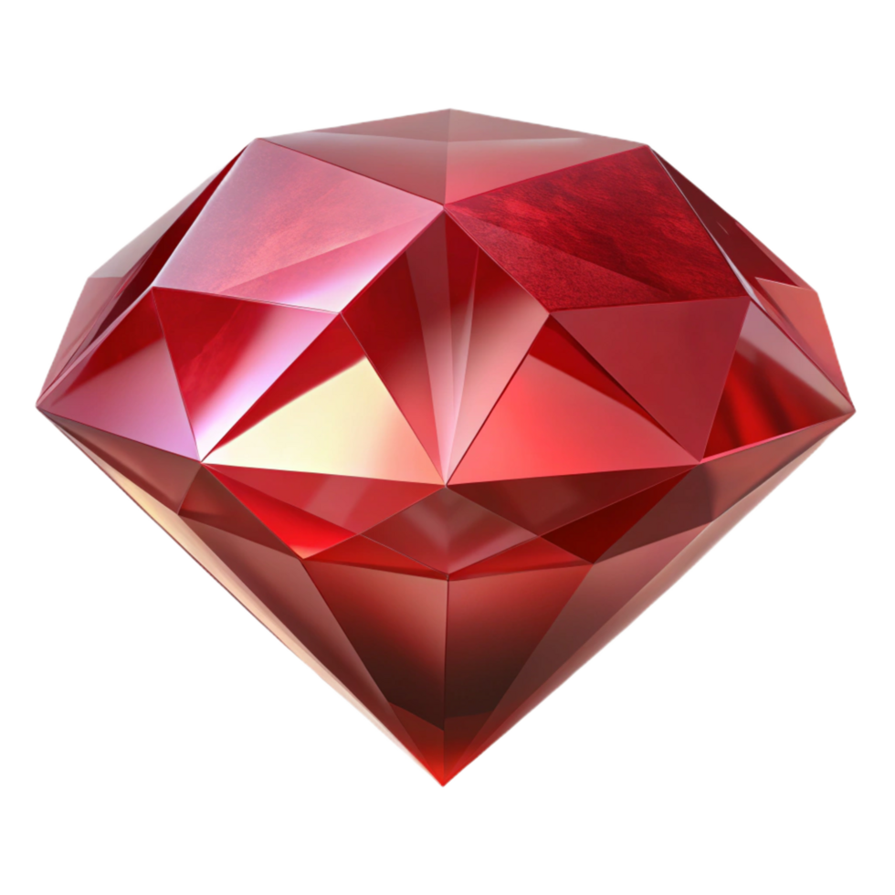 beautiful modern A single, blood-red ruby gemstone, flawlessly cut, authentic png