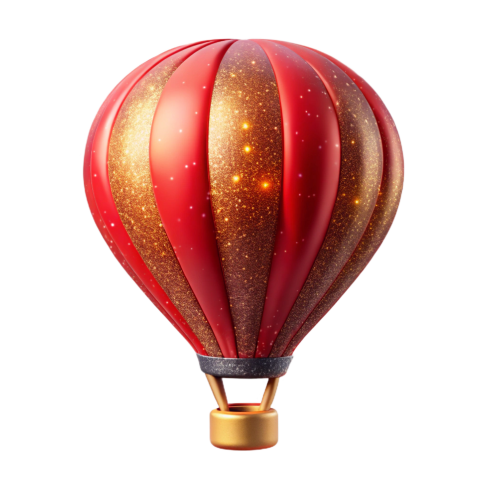impressive modern Red Hot Air Balloon Ascent and Progress Cutout high resolution png