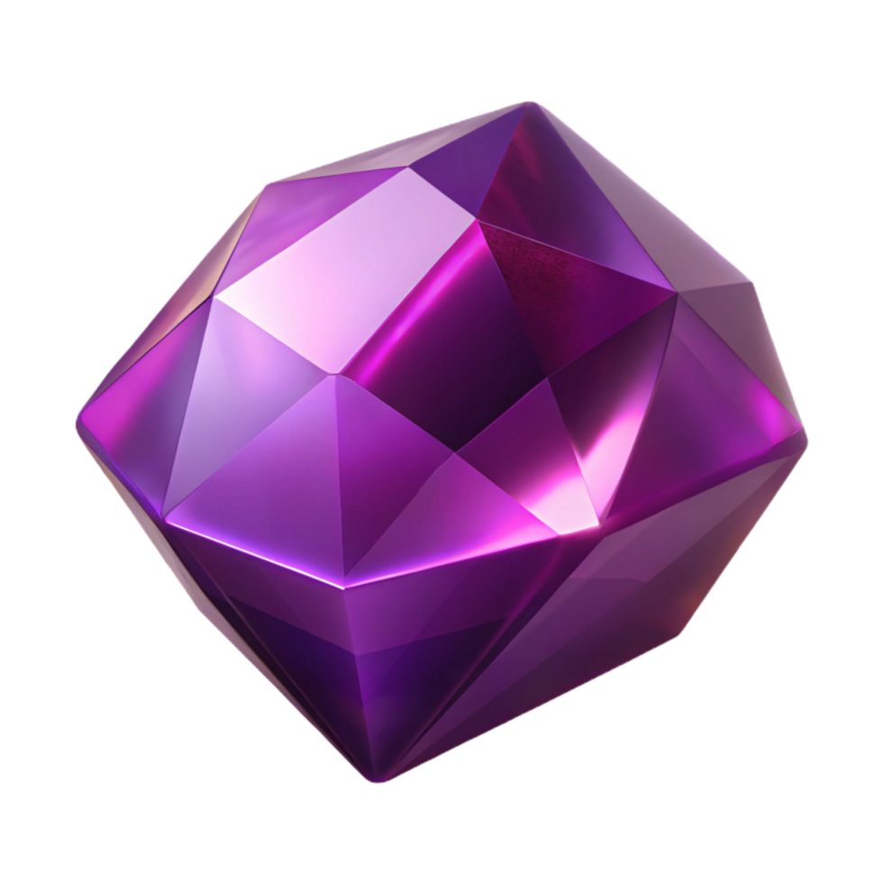 serene artistic A single, polished amethyst gemstone, deep purple and faceted, authentic png