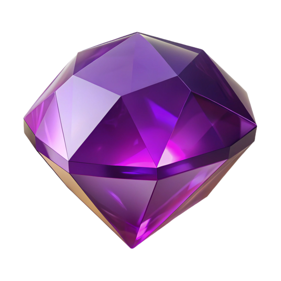 dramatic classic A single, polished amethyst gemstone, deep purple and faceted, professional png