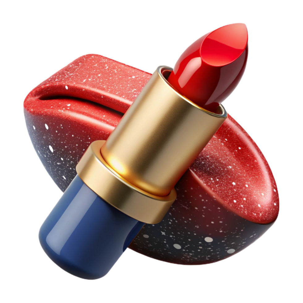 stunning abstract Red Lipstick Cutout with Cap Off exclusive png