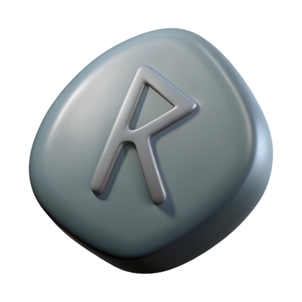 stunning traditional A single, magical rune inscribed on a smooth stone, premium png