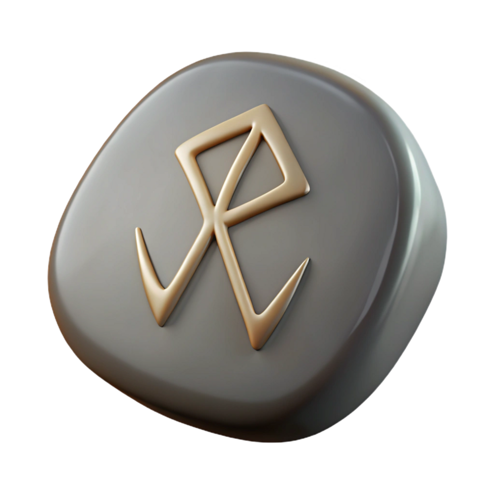 wonderful creative A single, magical rune inscribed on a smooth stone, exclusive png