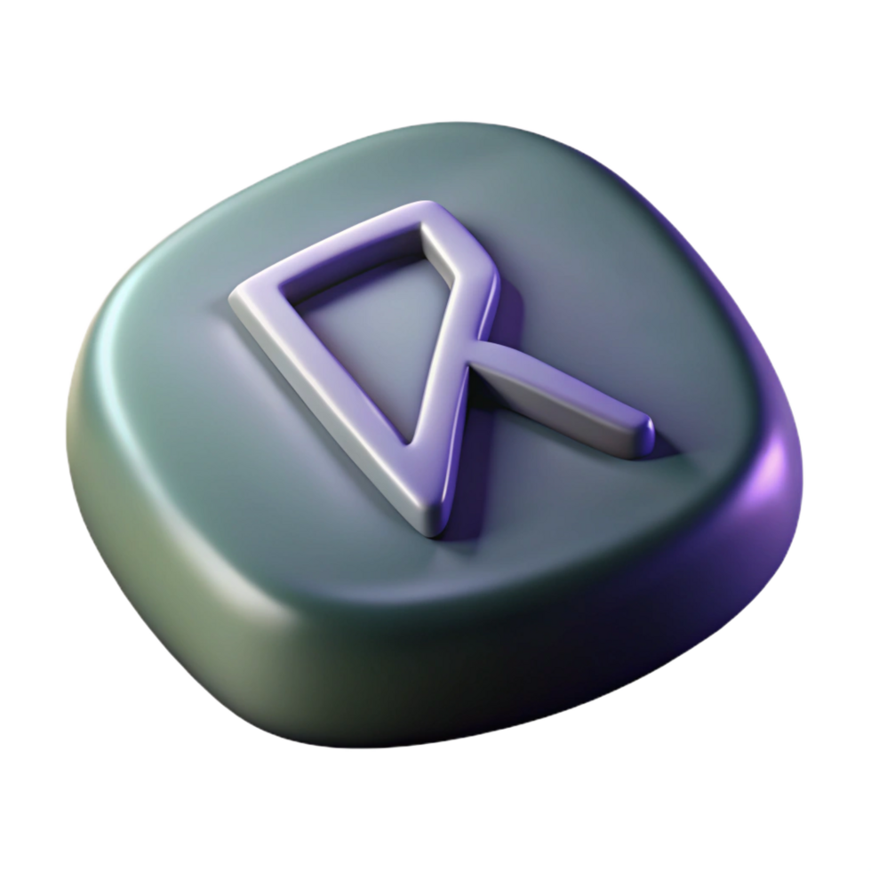 extraordinary abstract A single, magical rune inscribed on a smooth stone, genuine png