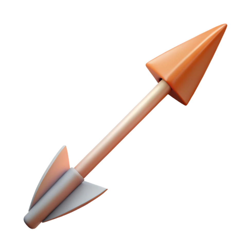 impressive artistic A single, sharp arrow with fletching and a metal tip, 4K png