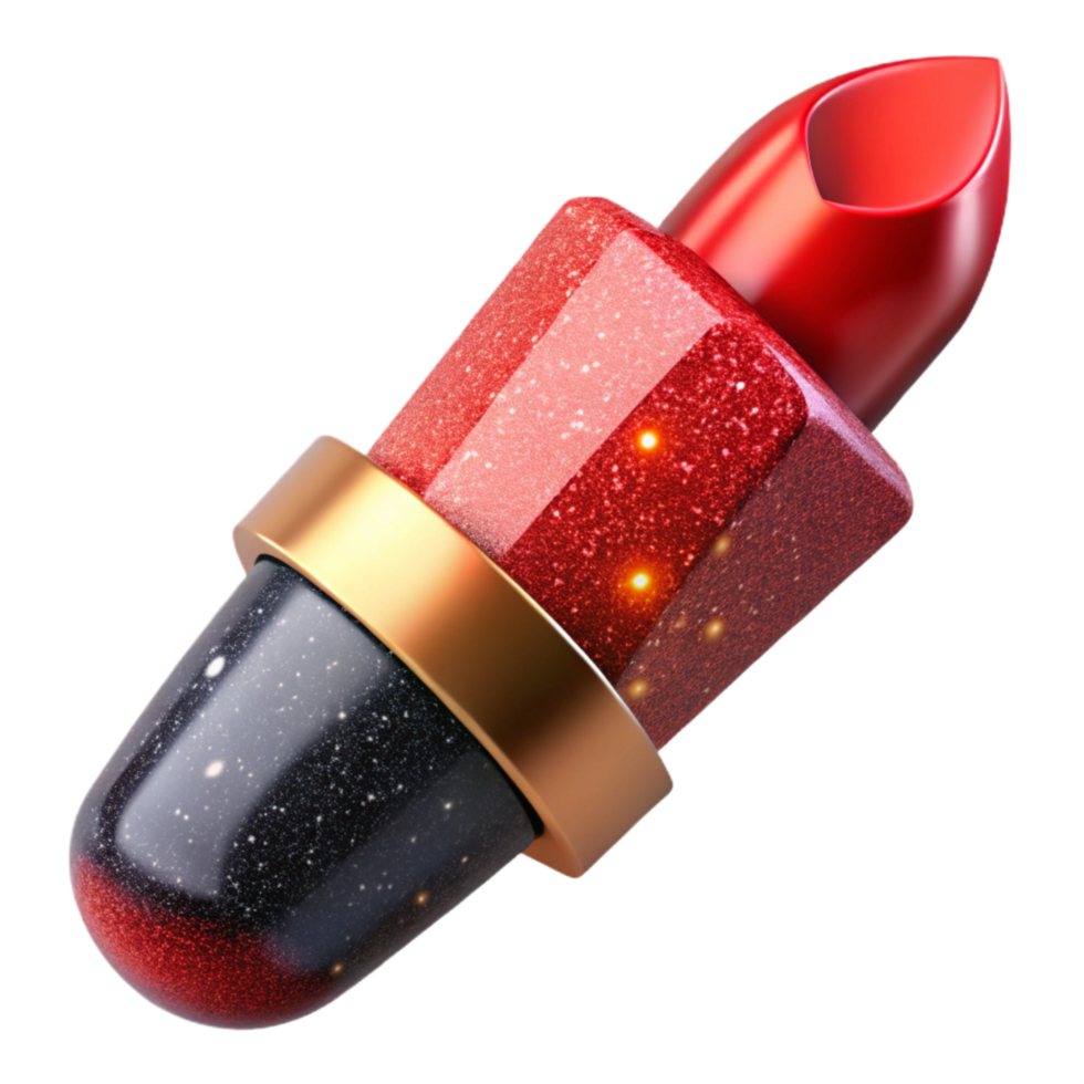 serene traditional Red Lipstick Tube Angled View Transparent Background professional png