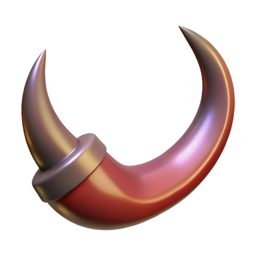extraordinary rustic A realistic rendering of a demon horn, curved and sharp, original png