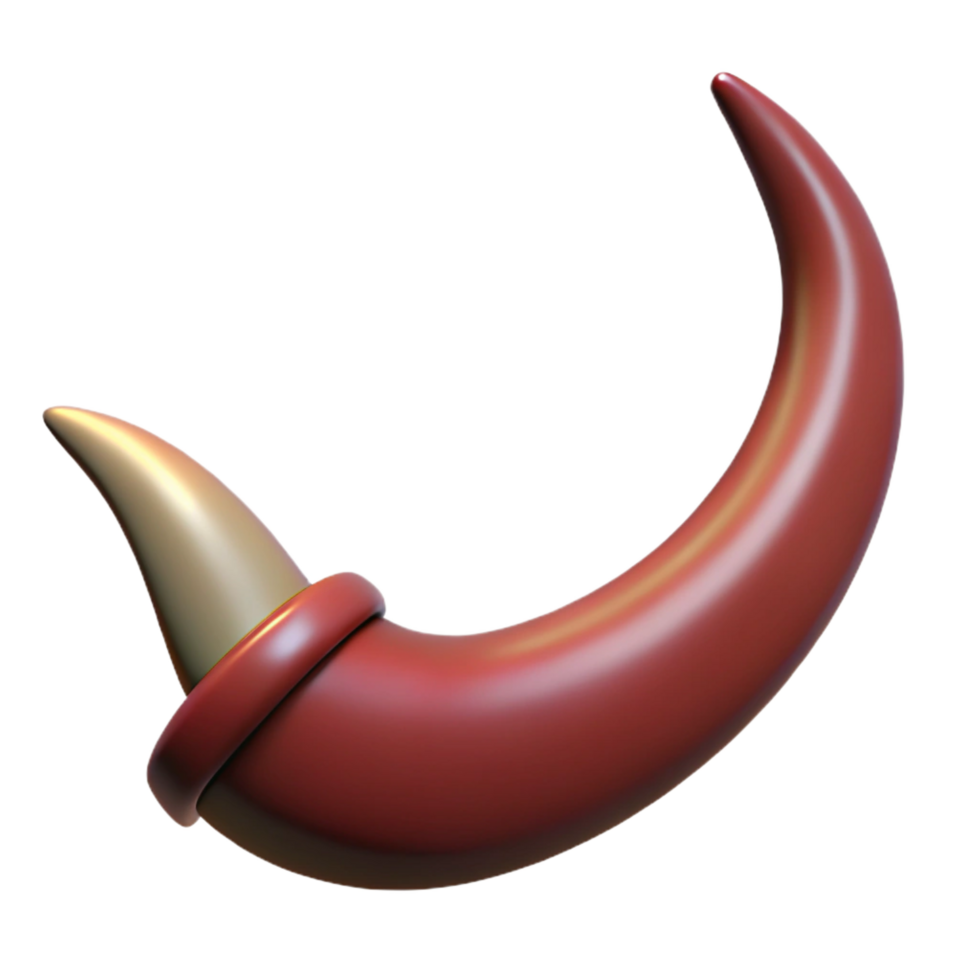 extraordinary minimalist A realistic rendering of a demon horn, curved and sharp, high resolution png