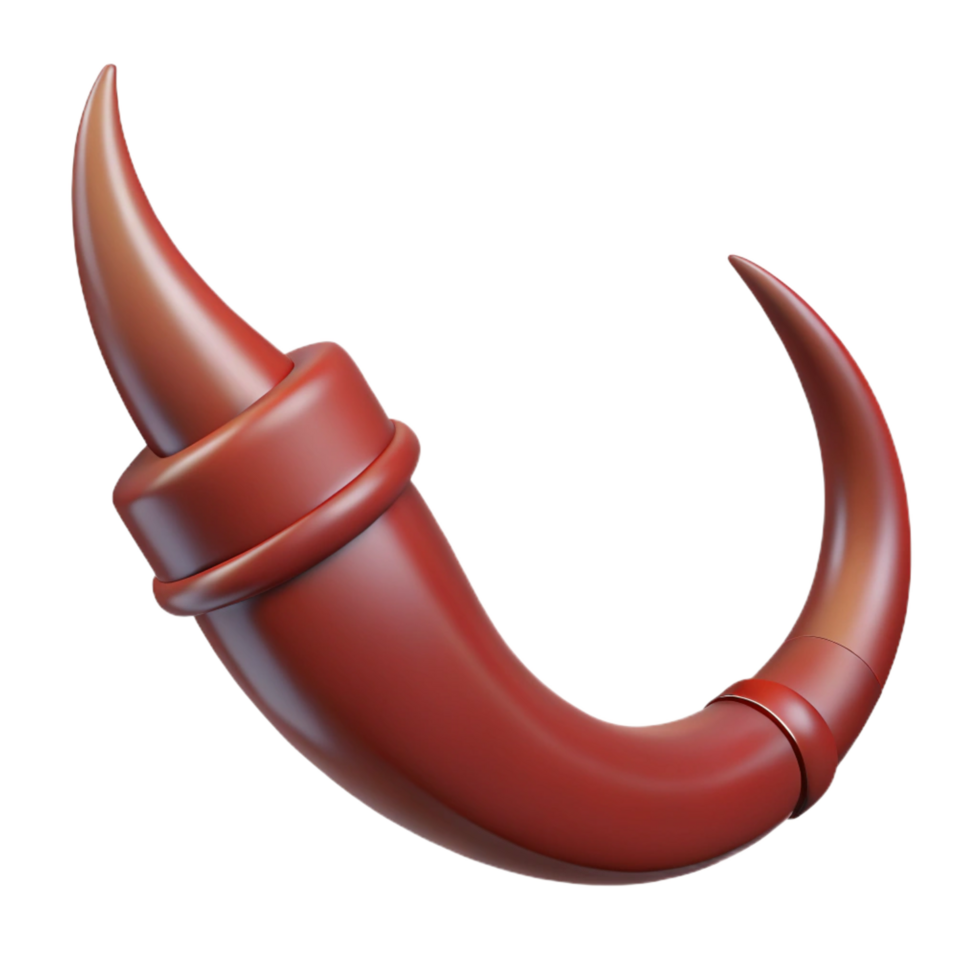 wonderful traditional A realistic rendering of a demon horn, curved and sharp, exclusive png