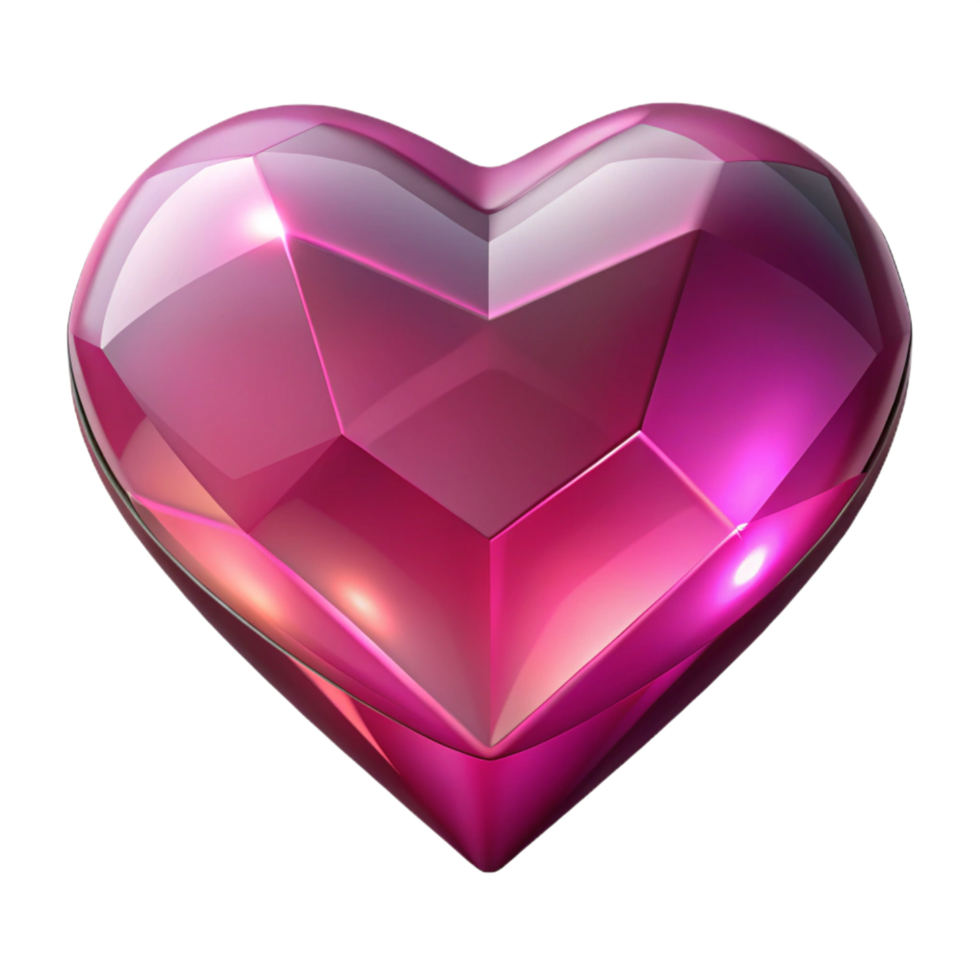 magnificent minimalist A single, stylized heart-shaped gemstone radiating love energy, authentic png