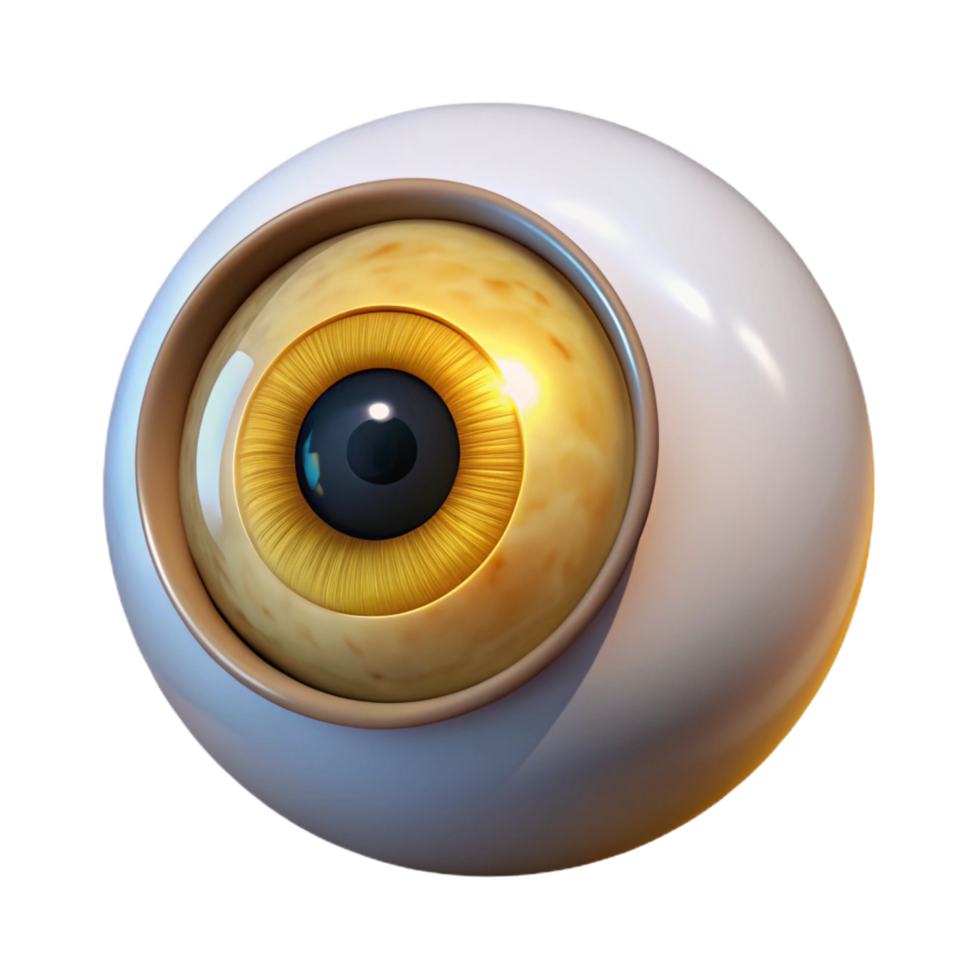 wonderful artistic A single, realistic rendering of a human eye with a golden iris, premium png