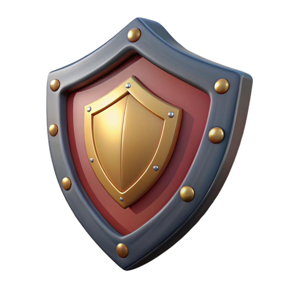 serene vintage A single, detailed illustration of a medieval shield with a heraldic design, exclusive png