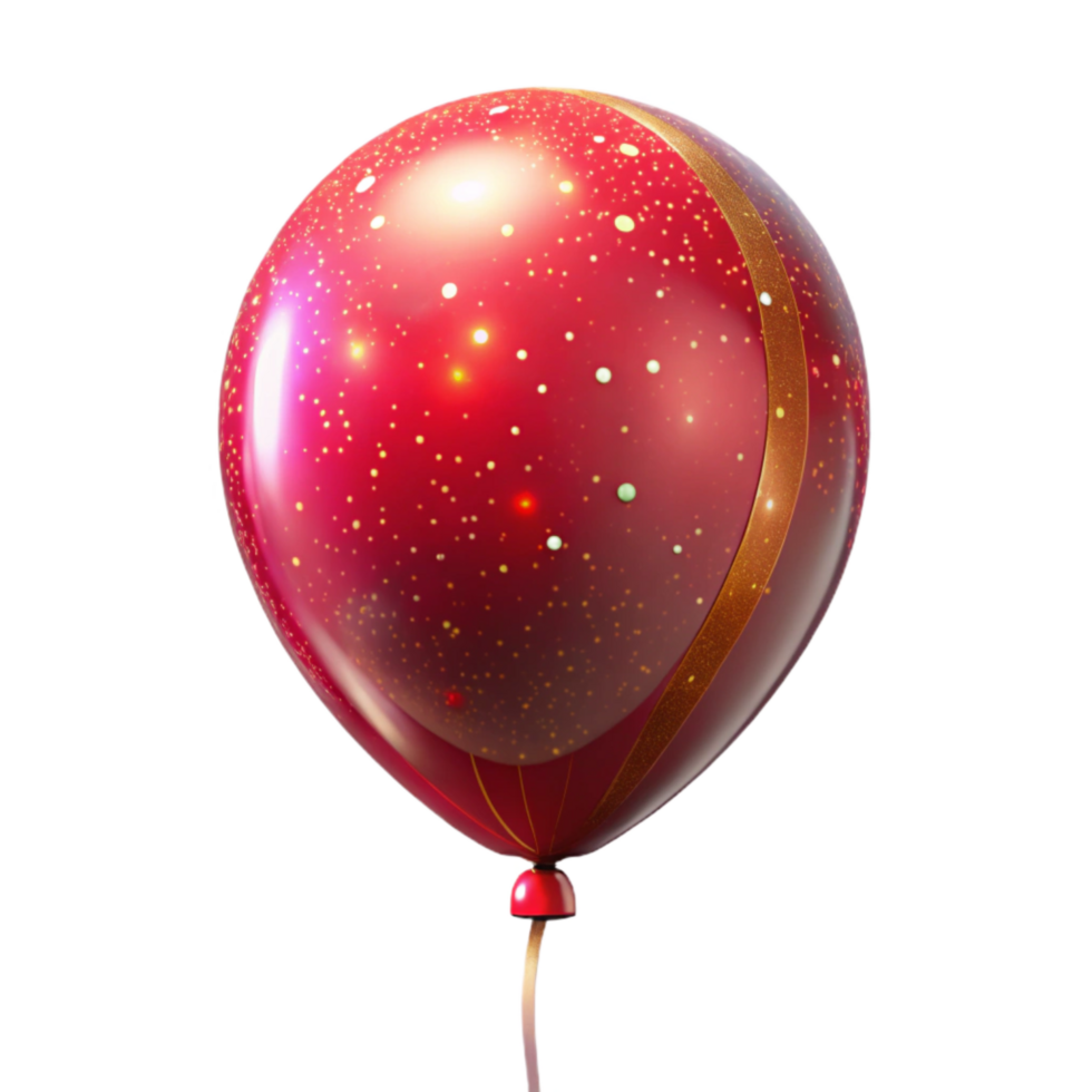 dramatic traditional Red Party Balloon Cutout on Transparent Background authentic png